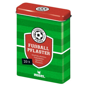 Fussball, 20 Pflaster mit Muster in der Metall Box