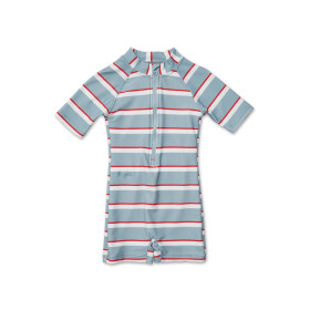 Liewood, Badeoverall, Stripe Sea blue/apple red/creme de...