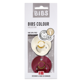 Bibs, Schnuller, 2er Pack Colour, Ivory/Ruby