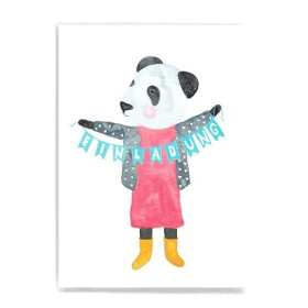 Frau Ottilie, Postkarte, *Einladung* mit Panda für...