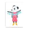 Frau Ottilie, Postkarte, *Einladung* mit Panda für Kindergeburtstag oder Einschulung