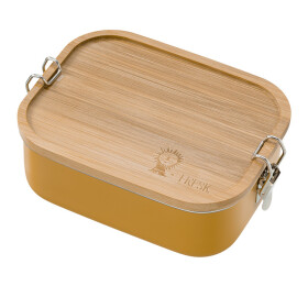 Fresk, Edelstahl Lunchbox mit Bambus Deckel, L&ouml;we gold