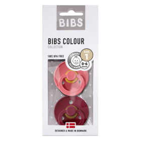 Bibs, Schnuller, 2er Pack Colour, coral/ruby